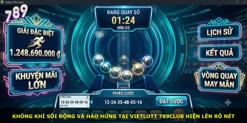 Không khí sôi động và hào hứng tại Vietlott 789Club hiện lên rõ nét