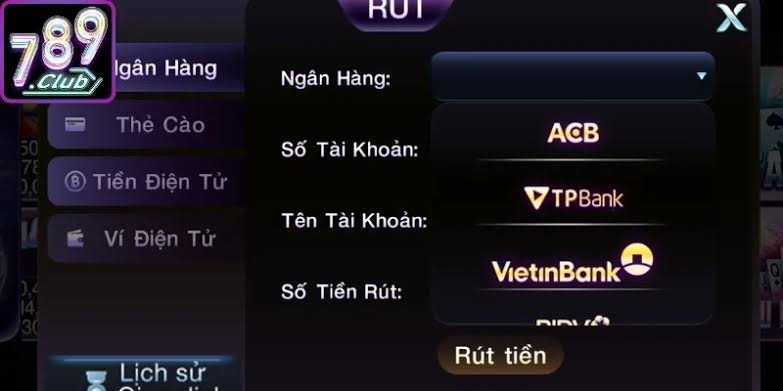 Rút tiền tại 789club dễ dàng